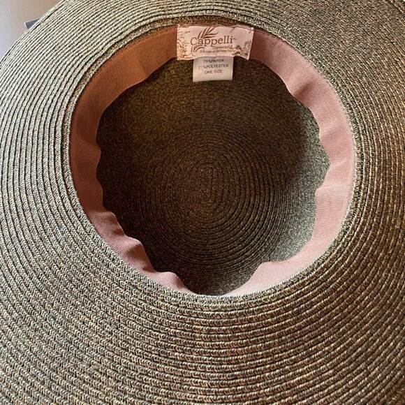 Women's Straw Hat - wide brim faux straw - Picture 4 of 4